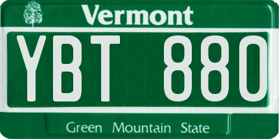 VT license plate YBT880