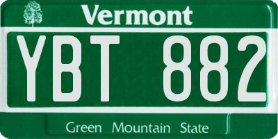 VT license plate YBT882