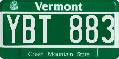 VT license plate YBT883