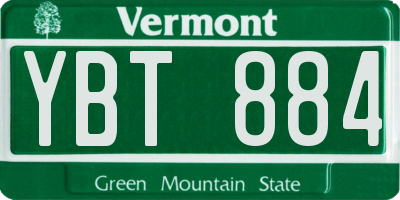 VT license plate YBT884