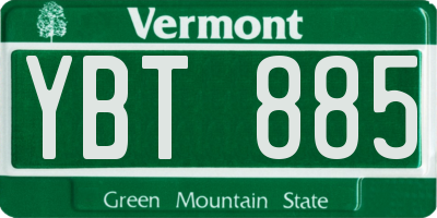 VT license plate YBT885