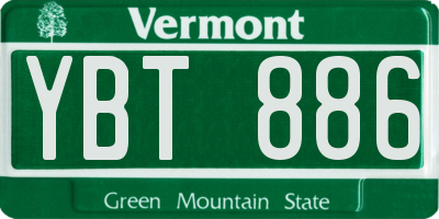 VT license plate YBT886