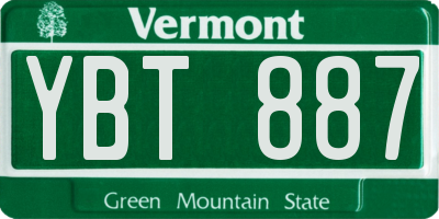 VT license plate YBT887