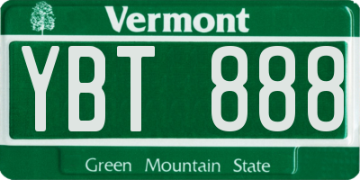 VT license plate YBT888