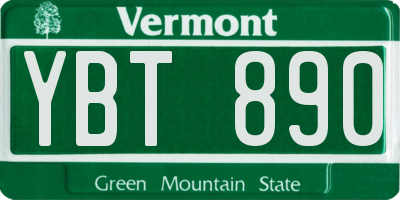 VT license plate YBT890