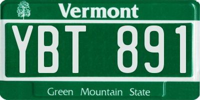 VT license plate YBT891