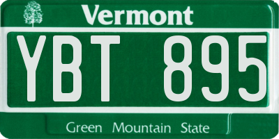 VT license plate YBT895