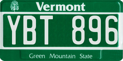 VT license plate YBT896