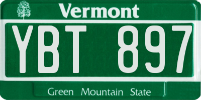 VT license plate YBT897