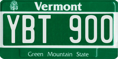 VT license plate YBT900