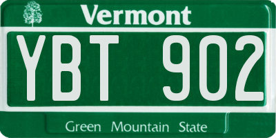 VT license plate YBT902