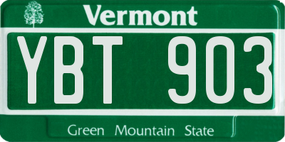 VT license plate YBT903