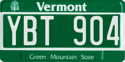 VT license plate YBT904