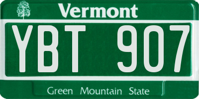 VT license plate YBT907