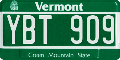 VT license plate YBT909
