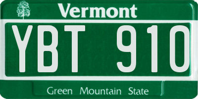 VT license plate YBT910