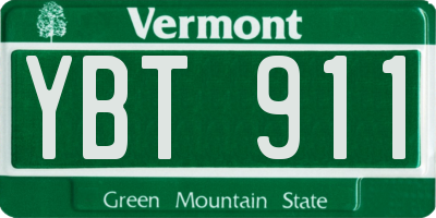 VT license plate YBT911