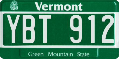 VT license plate YBT912