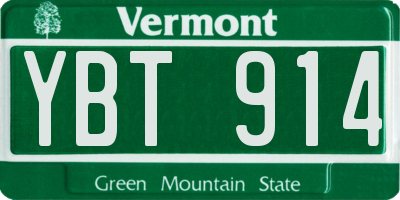 VT license plate YBT914