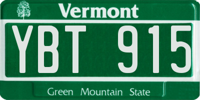VT license plate YBT915