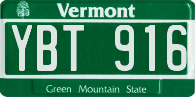 VT license plate YBT916