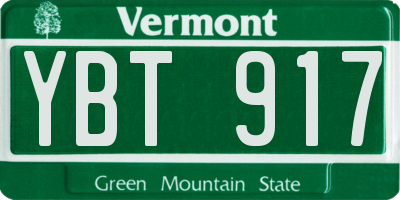 VT license plate YBT917