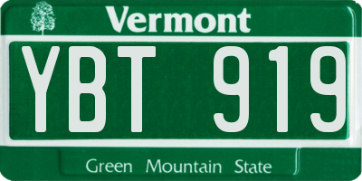VT license plate YBT919