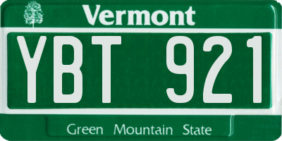 VT license plate YBT921