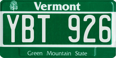 VT license plate YBT926