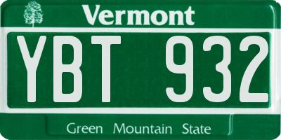 VT license plate YBT932