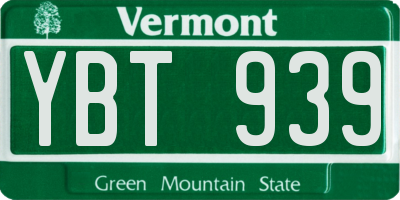 VT license plate YBT939