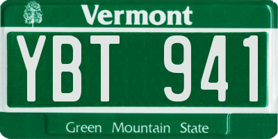 VT license plate YBT941