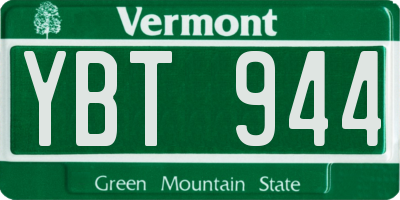VT license plate YBT944