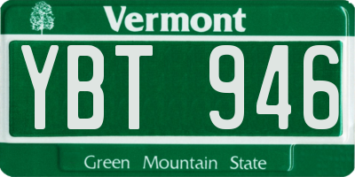 VT license plate YBT946