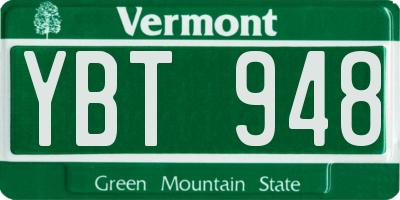 VT license plate YBT948