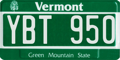 VT license plate YBT950