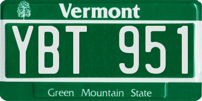 VT license plate YBT951