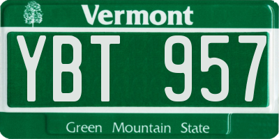 VT license plate YBT957