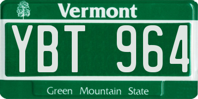 VT license plate YBT964