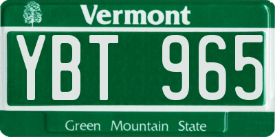 VT license plate YBT965