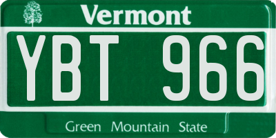 VT license plate YBT966