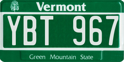VT license plate YBT967