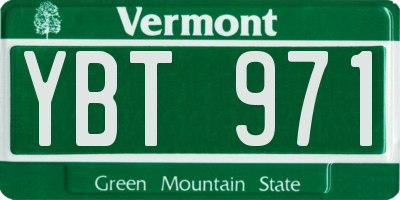VT license plate YBT971