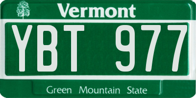 VT license plate YBT977