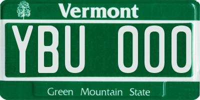VT license plate YBU000