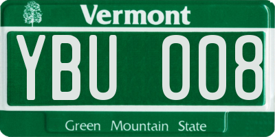 VT license plate YBU008