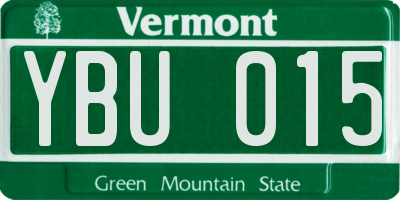 VT license plate YBU015
