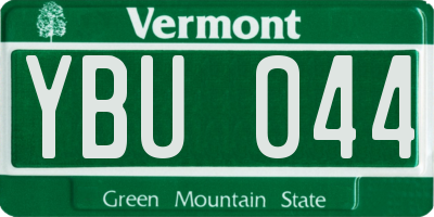 VT license plate YBU044