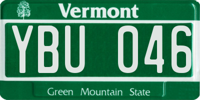 VT license plate YBU046