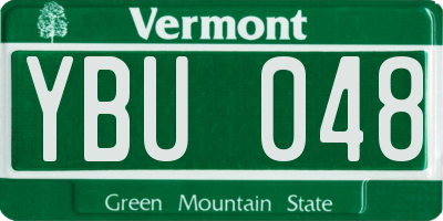 VT license plate YBU048